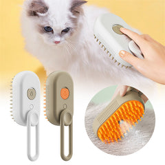 3-in-1 Electric Steam Pet Grooming Brush – Cat & Dog Hair Removal Comb with Massage & Spray Function|Groomer Best