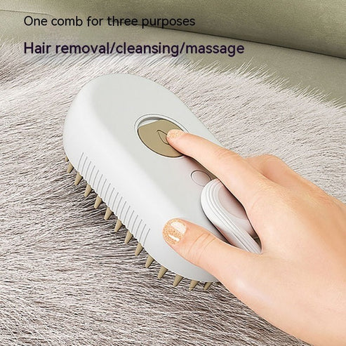 3-in-1 Electric Steam Pet Grooming Brush – Cat & Dog Hair Removal Comb with Massage & Spray Function|Groomer Best